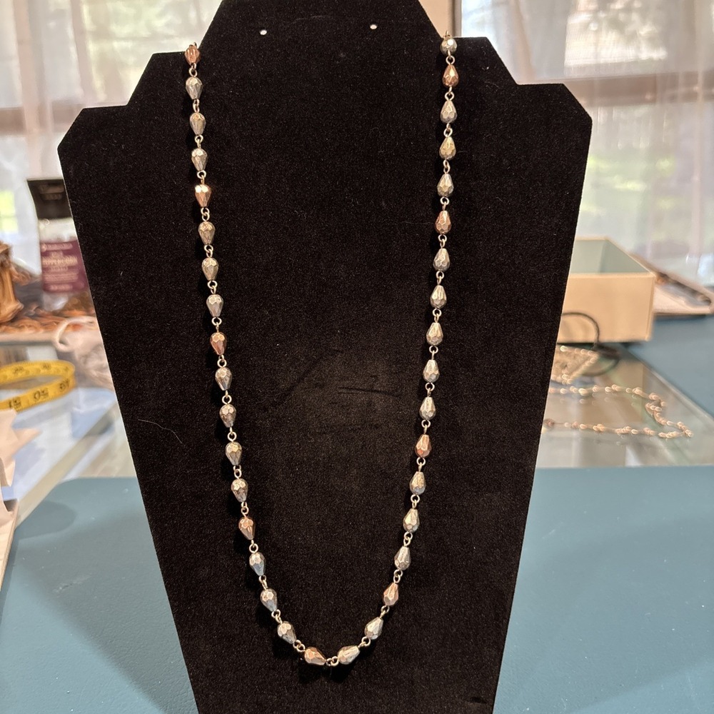 Lucky Brand Silver And Gold/Copper Bead Necklace